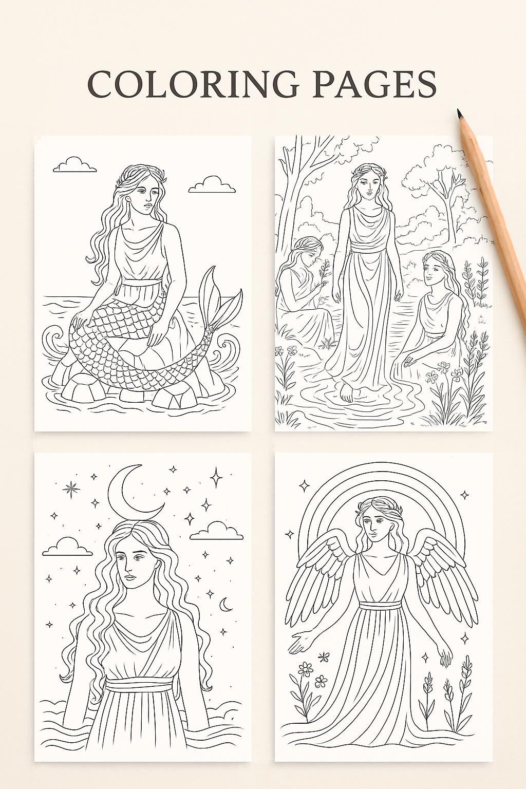 Greek Mythology Coloring Book for Adults – 30 Pages – Ancient Gods ...