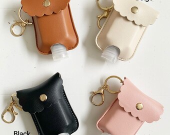 Leather Hand Sanitizer Keychain, Keychain , Purse Keychain, Hand Sanitizer Holder