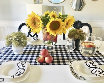 Fall Decor, Gingham Table Runner, Thanksgiving Decor, Farm House Decor, Gingham Table Cover, Table Topper, Table Runner, Country Table Decor