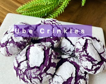Ube Crinkles, 1 Dozen, Ube Cookies,Cookies
