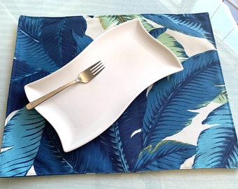 Table Placemats- Palms, Available In Sets of 4 or 6, Indoor Outdoor Placemats