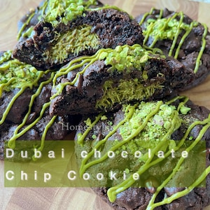Dubai Chocolate Chip Cookies, Dubai Cookies, 7 oz Chocolate Cookies, Pistachio Cookies, Cookies, Chocolate Chip Cookies,Dubai Chocolate