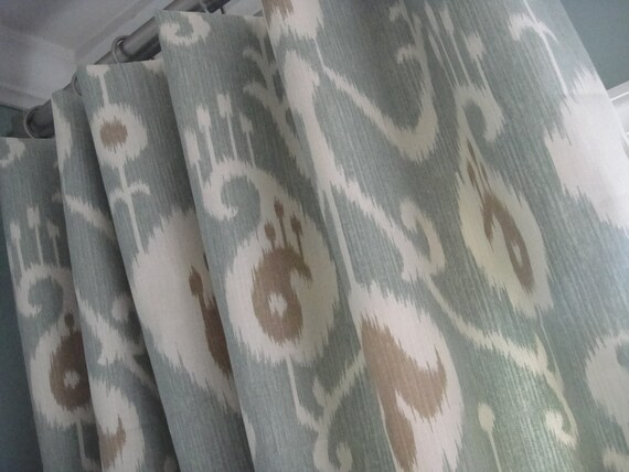 A Pair Of Flat Panels On Clip Rings Rod Pocket Draperies In Etsy