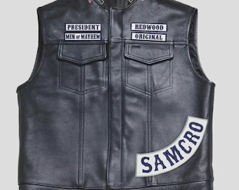 New Sons of Anarchy Biker Vest | SOA Motorcycle Highway Gangs Real Leather Vest
