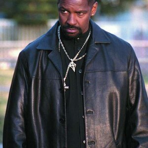 Handmade Training Real Day Mens Denzel Black Washington Jacket - Black Genuine Leather Coat -Celebrity Real Leather Coat Jacket Gift For Him image 6