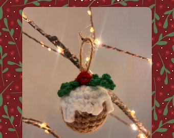 PATRÓN PDF Adorno/decoración de pudín navideño a crochet