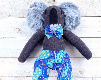 Kyle the Sock Koala (Australian animal soft toy, soft toy, sock monkey, handmade soft toy, sock toy, Australiana, koala) READY TO SHIP