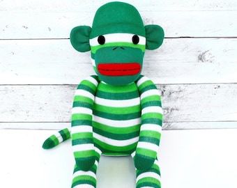 Francis the Classic Sock Monkey (soft toy, softie, sock softie, sock monkey, handmade soft toy, sock toy, personalise) READY TO SHIP