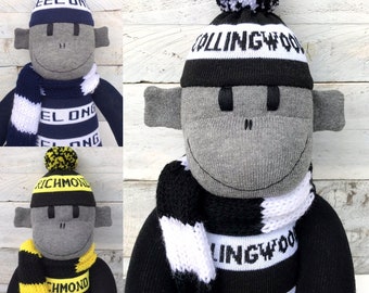 Footy Sock Monkey - check available teams - *MADE TO ORDER*