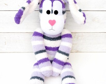 Blair the Sock Bunny - Easter (bunny soft toy, softie, sock softie, sock monkey, soft toy, sock rabbit, rabbit soft toy) READY TO SHIP