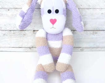 Bester the Sock Bunny (bunny soft toy, softie, sock softie, sock monkey, soft toy, sock toy, sock rabbit, rabbit soft toy) MADE TO ORDER