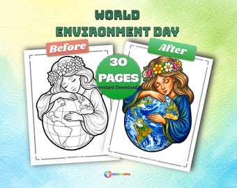 World Environment Day Coloring Pages Printable PDF – 30 Nature and Earth Designs for Kids & Adults