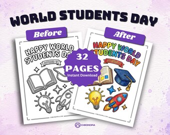 World Students Day Coloring Pages Printable – 32 Abdul Kalam Quotes, STEM & Classroom Activity Designs, Instant Download