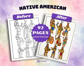 Native American Coloring Pages Printable PDF | 92 Indigenous Culture, Heritage & Thanksgiving Designs