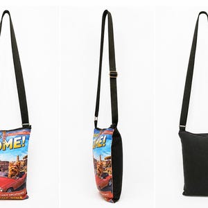 Explore Rome shoulder bag, handmade bag with Yorkshire Terrier dog