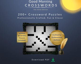 200+ Crossword & Sudoku Puzzles | Brain Games (Digital Download PDF)