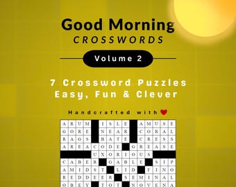 Easy Crossword Puzzle Book | Ready-to-Print PDF file | Good Morning Crosswords Vol. 2