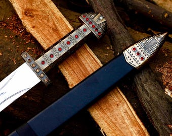 Handmade King Ragnar Lothbrok Viking Sword - Handcrafted Authentic Norse Replica with Scabbard, Perfect For Collectors and Special Occasions