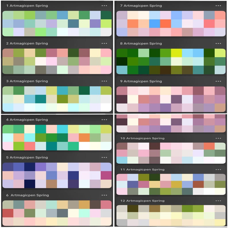 Pro Create Spring Color Palette Procreate & Photoshop Spring Color Palette | Seasonal Swatch Set ...