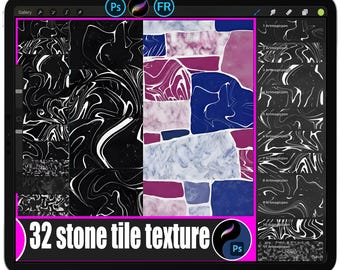 Conjunto de pinceles para texturas de mármol y piedra / Procreate, Photoshop (ABR/BRUSHSET)