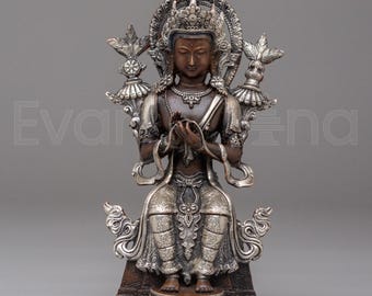 弥勒仏像 | 未来仏の本物の手彫り仏教彫刻 | ネパールのヒマラヤ芸術