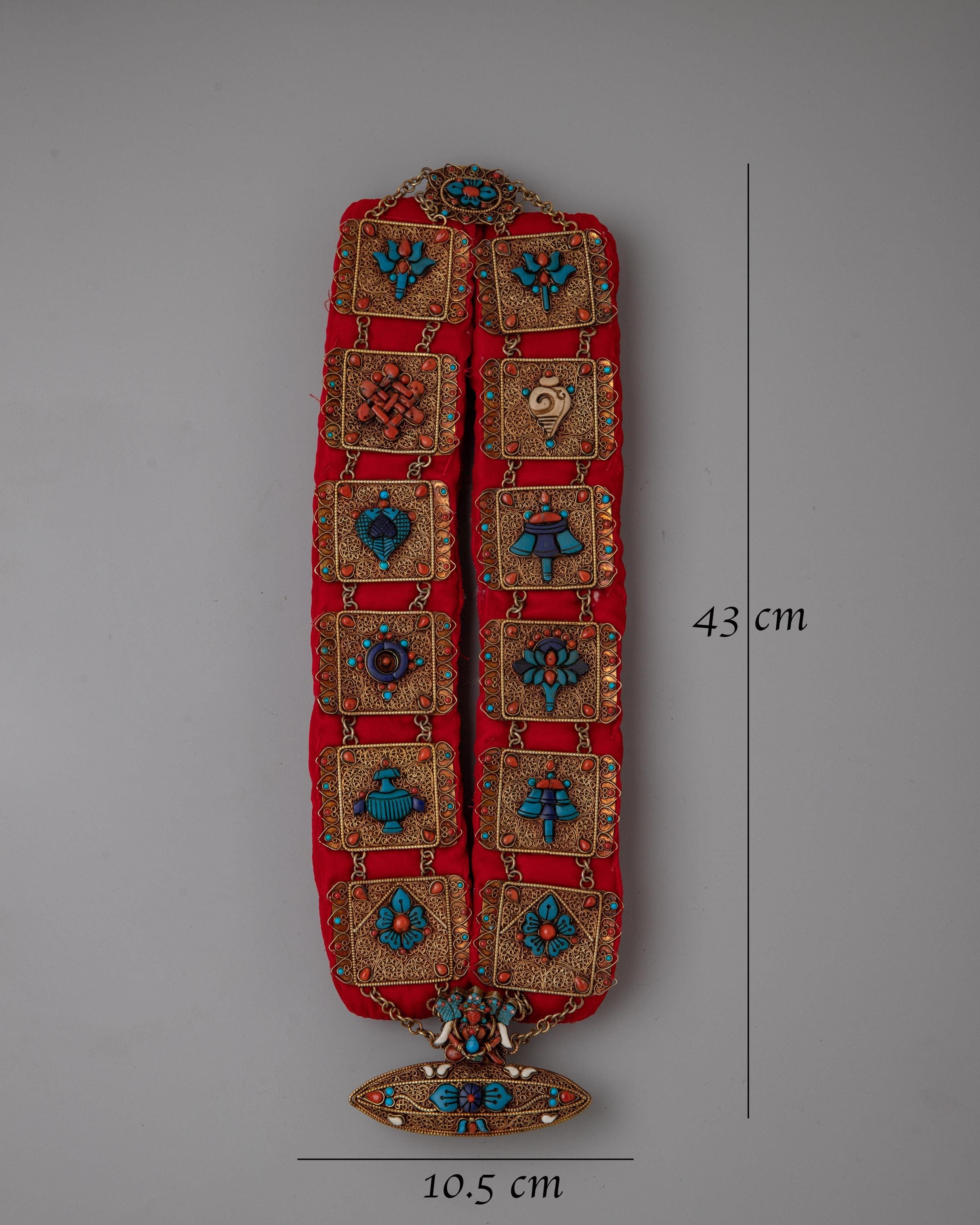 Tayo Newari Necklace | Nepalese Gold Plated Jewelry With Turquoise