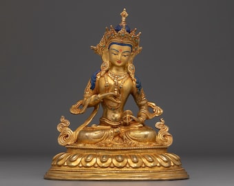 Den upplysta gudomen Vajrasattva | Reningsgudom | Handgjord himalayaansk nepalesisk skulptur för din heminredning och andliga helgedom