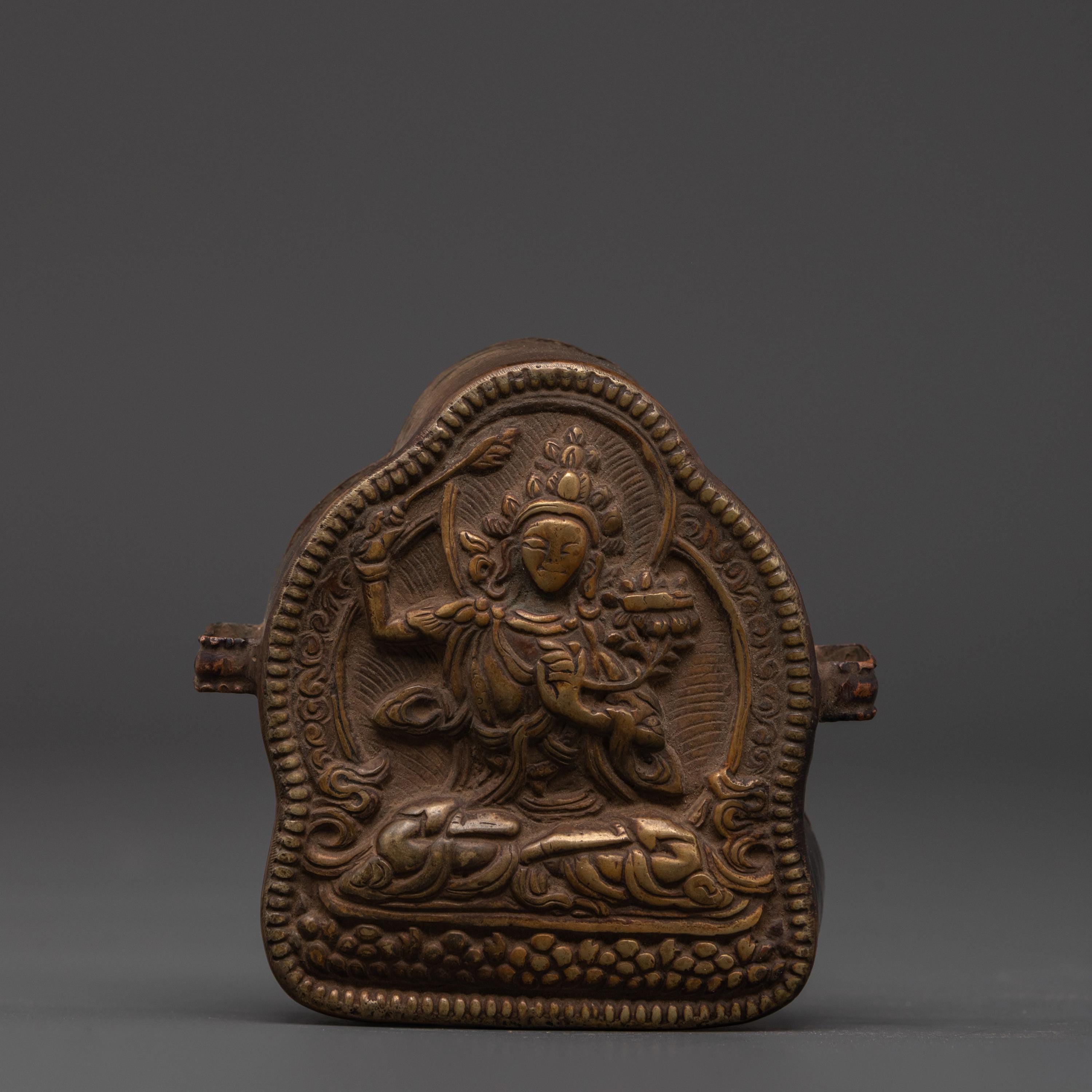 最強の金運！Ghau prayer box 彩繪 手描きザキラムペンダント八吉祥 Sacred Mantra Ghau Box | Tibetan Buddhist Copper Prayer Box
