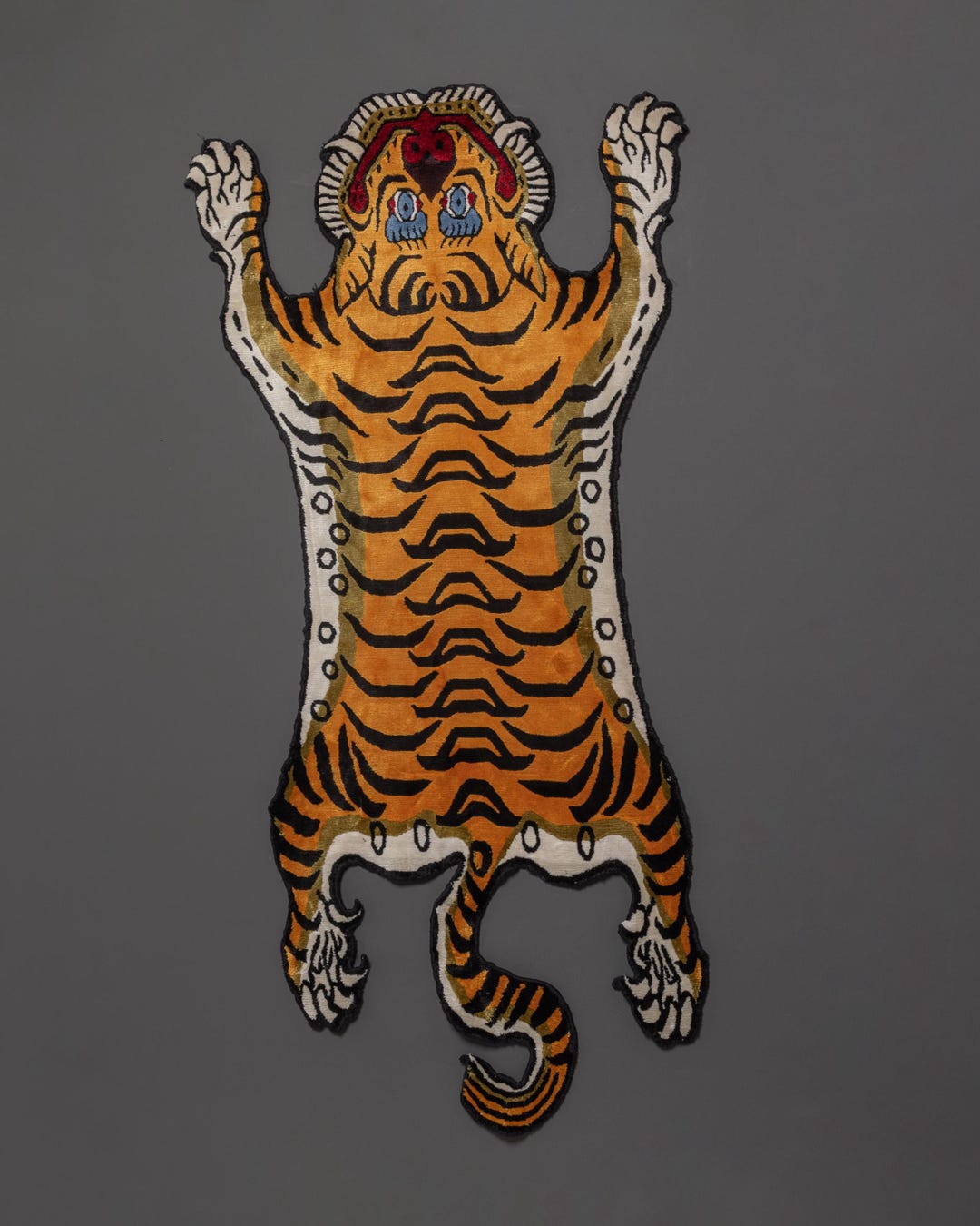 Sabertooth Tiger Rug Handwoven Tibetan Tiger Rug | Buddhist Wool Carpet for Meditation ...
