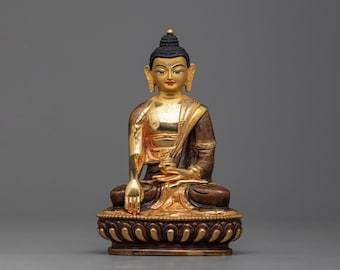 仏像 | 貴重な石で飾られたゴータマ・シッダールタの黄金像 | 本物の