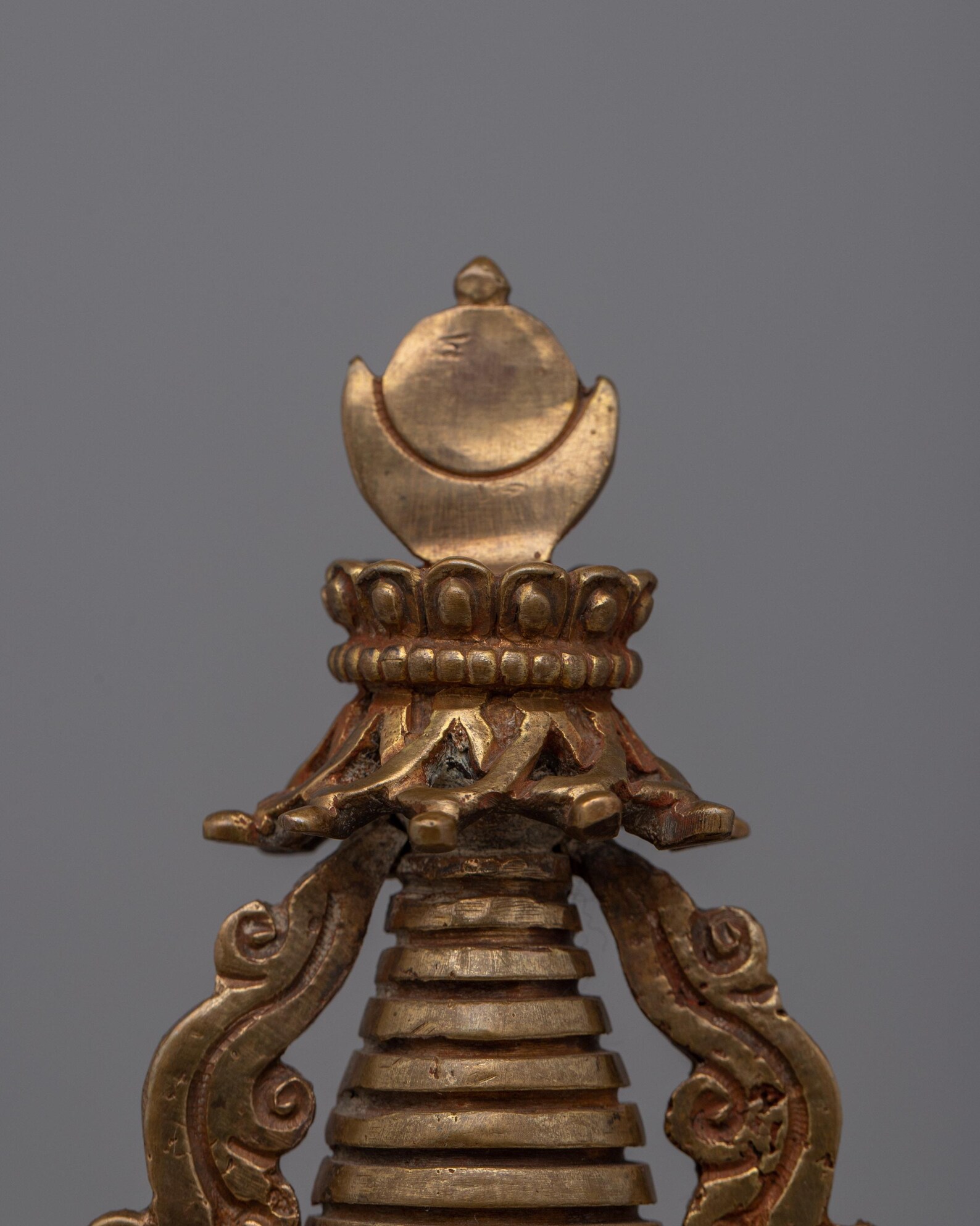 Sacred Tibetan Stupa | Copper Body With Gold Plating for Ritual and ...
