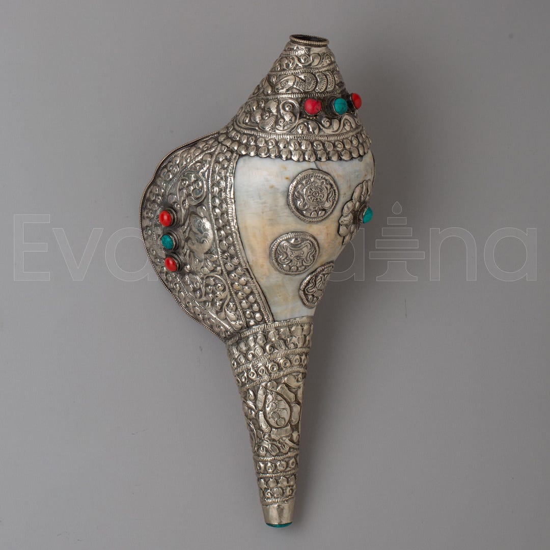 Conch Shell Ritual Handcrafted Ritual Conch Shell for Ceremonies | Tibetan Conch Shell for ...