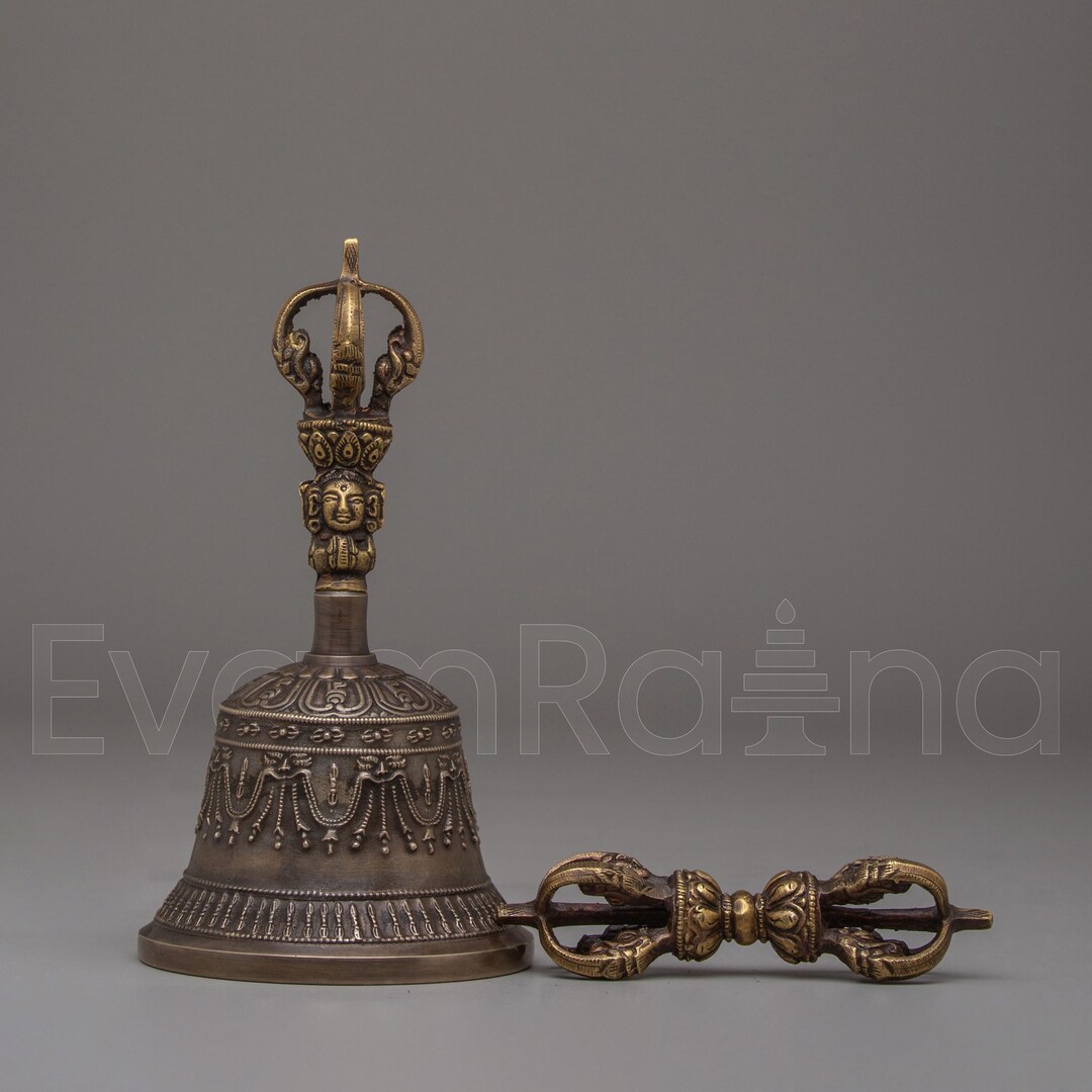 Traditional Buddhist Vajra and Bell Set | Bronze Dorje & Ghanta Ritual ...
