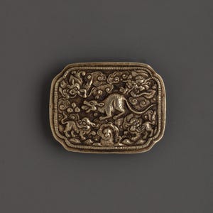 Sacred Himalayan Sacred Belt Buckle | Handcrafted Brass Ritual Ornament | Unique Artisan Accessory for Spiritual and Cultural Significance