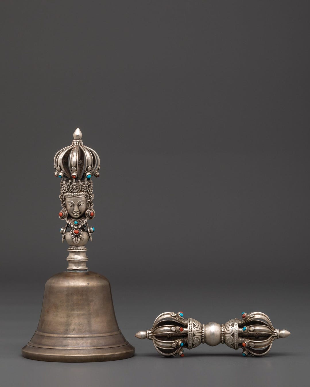 Handcrafted Buddhist Bronze Bell and Vajra Set | Ritual Tool for ...