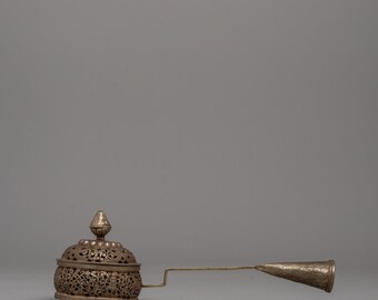 Incense Burner with Handle | 80% Silver Buddhist Incense Burner | Spiritual Incense Holder for Meditation | Unique Ritual Decor for Home