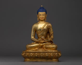 Amitabha Buddha Statue "Ruler of the Pure Land" | Buddha of Infinite Light | Figurine for Shrine, Altar, and Dharma Decor | Made In Nepal