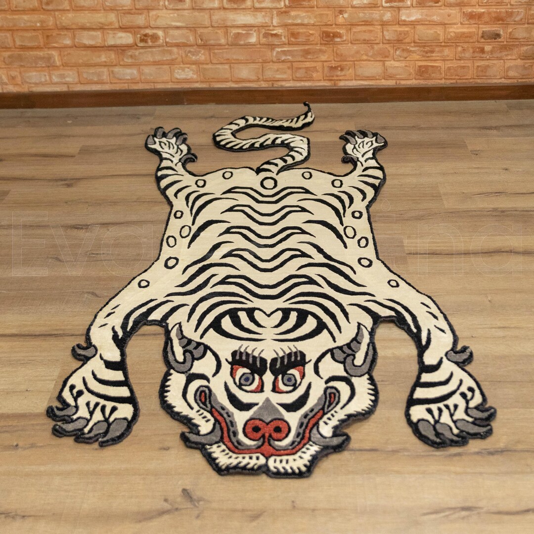 Tibetan Rug | 100% Tibetan & New Zealand Wool | Handwoven Wool Rug With ...