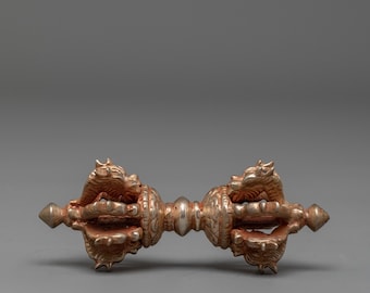 Traditional Ritual Vajra Copper | Tibetan Buddhist Dorje Thunderbolt | Handcrafted Meditation Tool | Sacred Buddhist Prayer Scepter Object