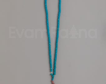 Mala budista sagrada / Cuentas de meditación turquesa / Cuentas espirituales con borla para yoga, atención plena, energía curativa e idea de regalo