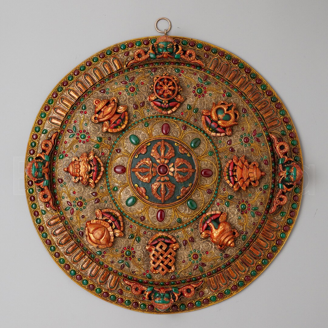 Bishow Vajra Wall Hanging | Sacred Buddhist Wall Art | Silver Plated ...