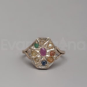 Himalayan Silver Ring with Gemstones | Handcrafted Spiritual Jewelry | Sacred Artisan Ring for Meditation & Mindfulness