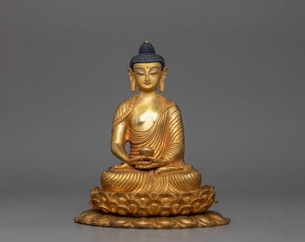 Handmade Sukhavati (Pure Land) Buddha Amitabha Statue | Guide to Enlightenment and Peace | Figurine for Shrine, Altar, and Dharma Decor