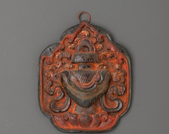 Schatz Vase Symbol Wandbehang | Fülle und Wohlstand Dekor | Tibetanisch-buddhistisches Reichtum-Symbol Haus-Altar-Heilige Kunst-Wand-Dekor-Geschenk