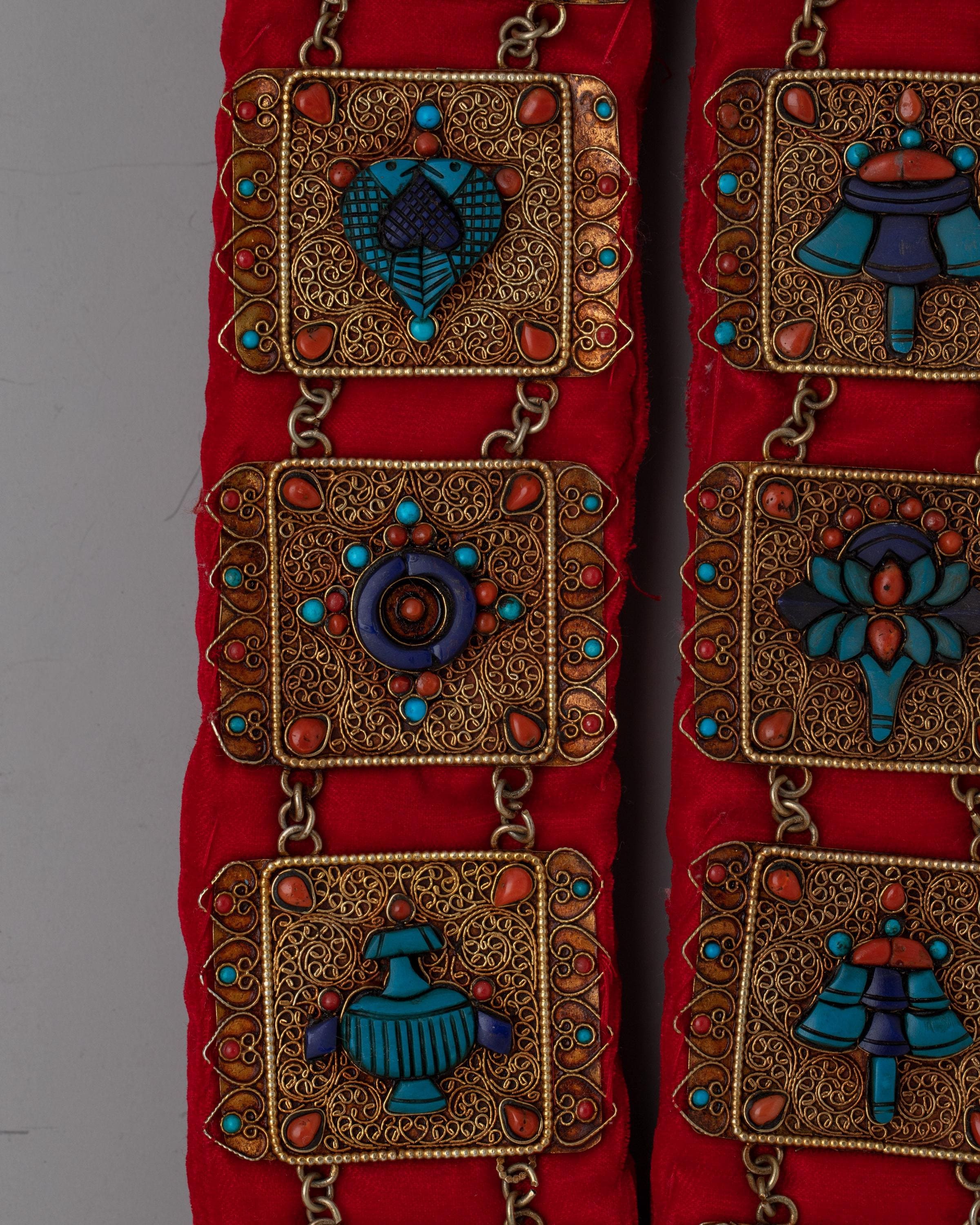 Tayo Newari Necklace | Nepalese Gold Plated Jewelry With Turquoise
