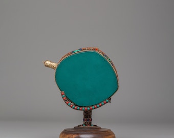 Sacred Ritual Conch Shell | Handcrafted Conch Shell and Silver Sculpture | Eight Manifestations of Guru Rinpoche | Tibetan Buddhist Tool