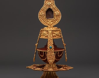 Handgefertigte tibetische Longlife Vase Ritualobjekt | Symbol der Langlebigkeit, des Segens und des Überflusses | Heiliger buddhistischer Schrein Dekor | Kunst aus Nepal