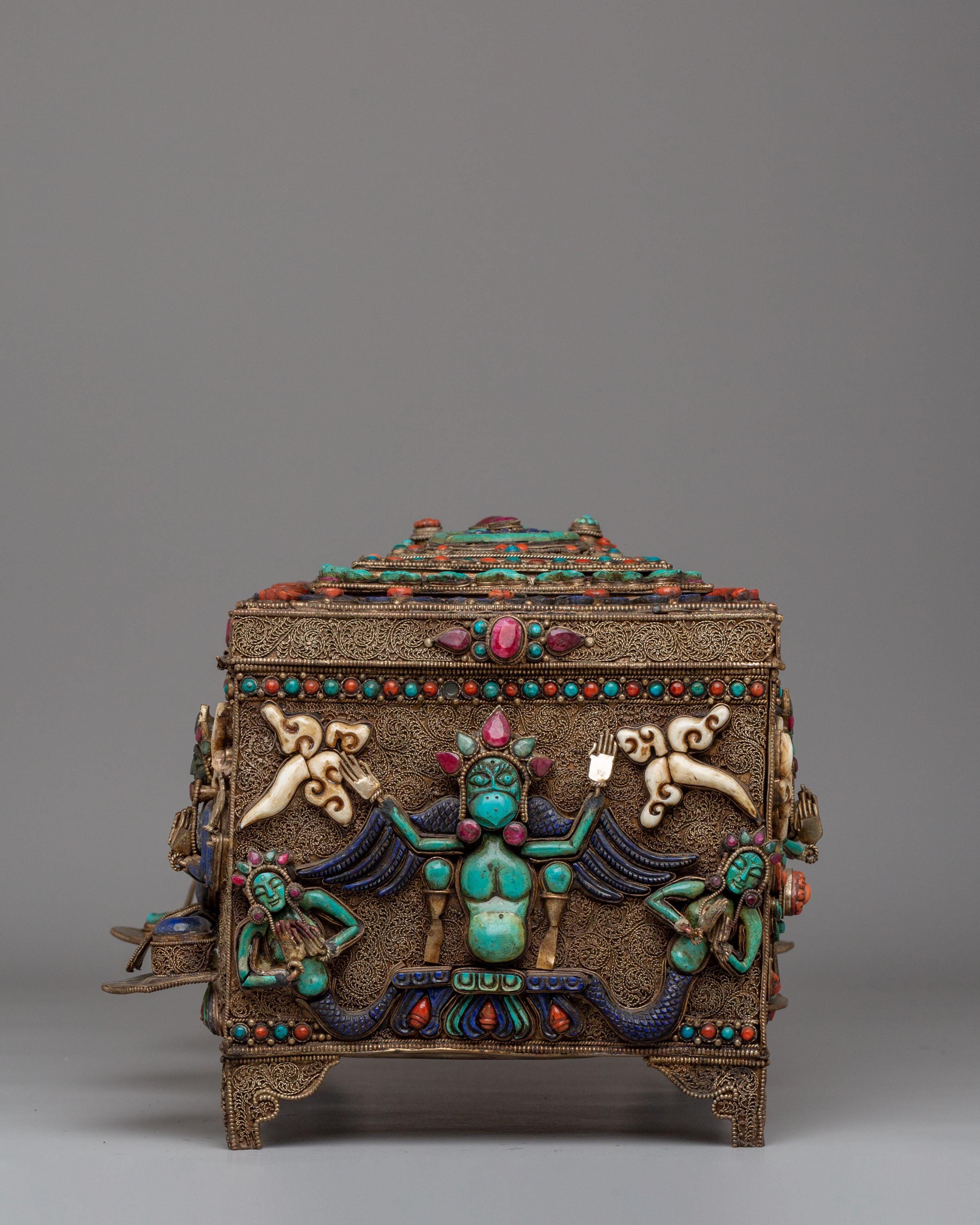 Handcrafted Buddhist Treasure Box | Sacred Meditation Decoration