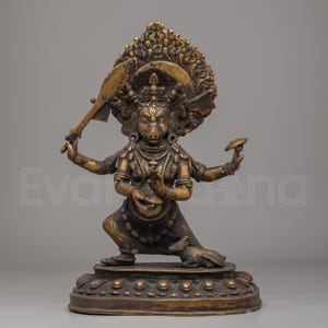 Handmade Goddess Varahi Statue | Brass Altar Figurine for Tibetan Puja & Meditation | Sacred Hindu Deity Sculpture for Spiritual Blessings
