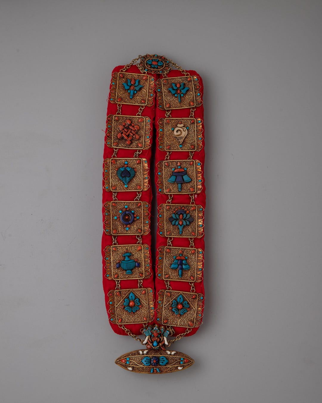 Tayo Newari Necklace | Nepalese Gold Plated Jewelry With Turquoise